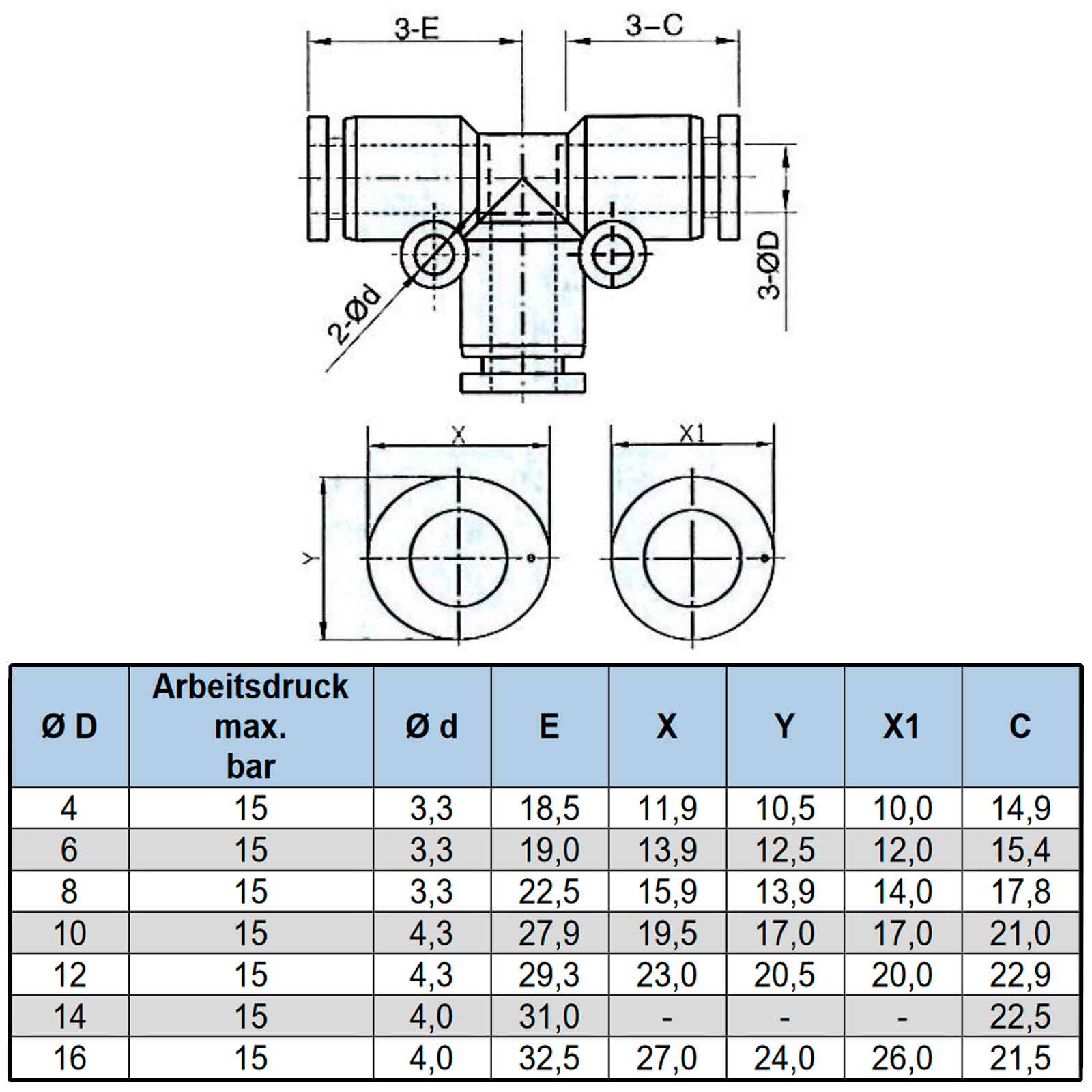 Luftstrom-Drehzahlregelventil Rohrschlauch Pneumatische Steckanschlüsse 4-12 mm 