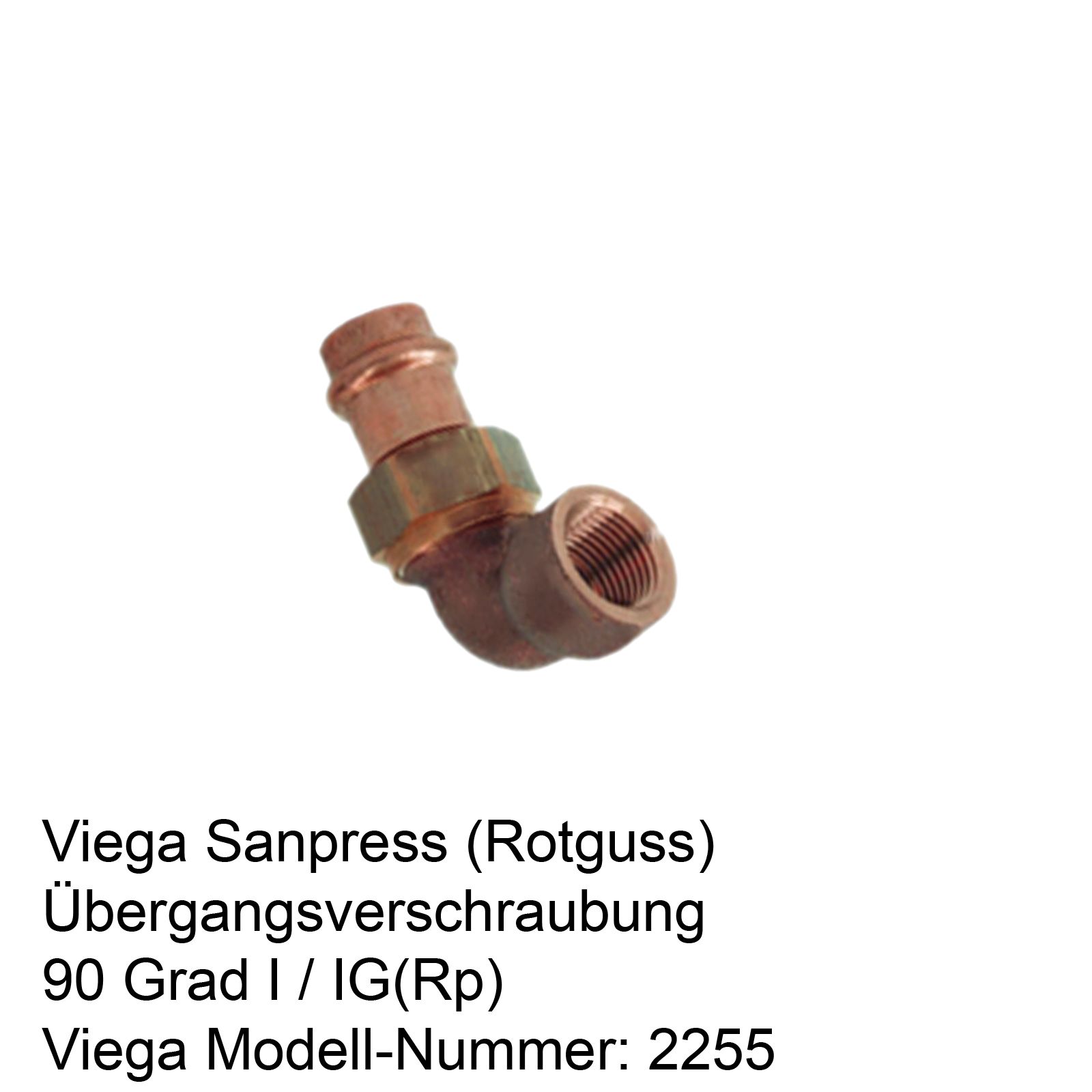VIEGA PROFIPRESS SANPRESS 90° GRAD VERSCHRAUBUNG auf IG INNENGEWINDE SC Nr 2255