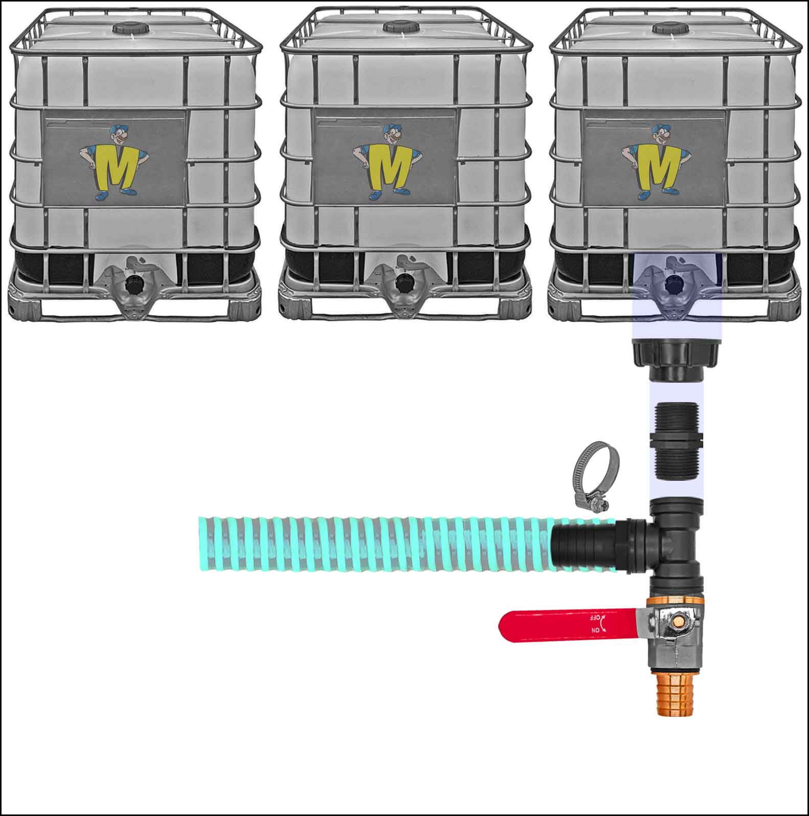 Produktbild von IBC-ADAPTER Winkel Und T-Stück Zum Verbinden Von