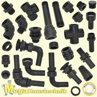 Gewinde-Fittings aus Kunststoff Polypropylen...