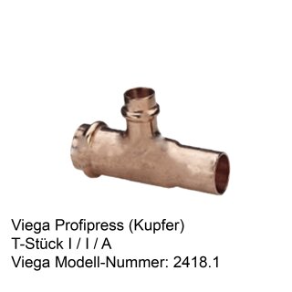 2418.1 Viega Profipress-T-Stück mit Einsteckende Kupfer i / i / a