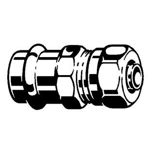 2213 Viega Sanpress-Übergangsstück Übergangsmuffe Rotguss i / Sanfix Klemm 15 mm x 16 mm