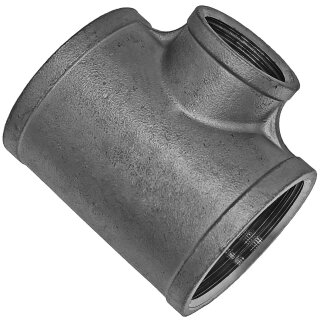 Gewinde-Fitting aus Edelstahl > T-Stück mit Innengewinde Mittelabgang reduzierend (IG-IG.r.-IG) 1 1/2 Zoll auf 1 1/4 Zoll