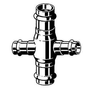 2244 Viega Sanpress-Kreuzungsstück Rotguss i / i / i / i 18 mm x 15 mm