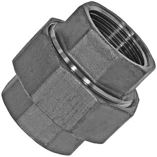 Gewinde-Fitting aus Edelstahl > Verschraubung flach dichtend mit Innengewinde (IG-IG) 1 1/2 Zoll