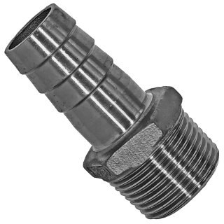 Gewinde-Fitting aus Edelstahl > Schlauchtülle mit Außengewinde (AG-Schlauchtülle) 3/4 Zoll x 16mm