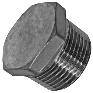 Gewinde-Fitting aus Edelstahl > Stopfen mit Sechskantantrieb mit Außengewinde (AG) 1 Zoll
