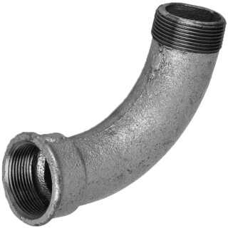 Gewinde-Fitting aus Temperguss verzinkt > Bogen kurz 90 Grad IG x AG (Nr.1a) 1/2 Zoll
