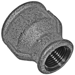 Gewinde-Fitting aus Temperguss verzinkt > Reduziermuffe mit Innengewinde reduzierend Nr.240 (IG-IG.r.) 2 Zoll auf 3/4 Zoll