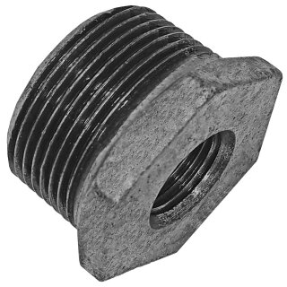 Gewinde-Fitting aus Temperguss verzinkt > Reduzierstück mit Außengewinde und Innengewinde reduzierend Nr.241 (AG-IG.r.) 1 1/2 Zoll auf 1/2 Zoll