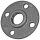 Gewinde-Fitting aus Temperguss verzinkt > Flansch mit Innengewinde und mit vier Bohrungen Nr.329 (IG) 1/2 Zoll