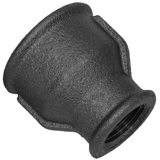 Gewinde-Fitting aus Temperguss schwarz > Muffe reduzierend IG x IG reduzierend (Nr.240) 1 1/4 Zoll auf 1/2 Zoll