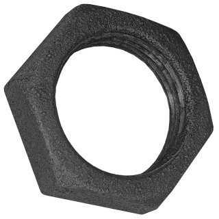 Gewinde-Fitting aus Temperguss schwarz > Rohrmutter Gegenmutter mit Innengewinde Nr.310 (IG) 1/2 Zoll