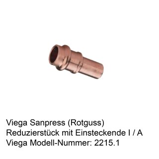 2215.1 Viega Sanpress-Reduzierstück mit Einsteckende Rotguss i / a