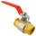 Kugelhahn aus Messing mit Hebelgriff (flach) rot AG x AG 3/4 Zoll (DN20)