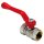Kugelhahn aus Messing mit Hebelgriff (rund) rot IG x IG 2 Zoll