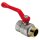 Kugelhahn aus Messing mit Hebelgriff (rund) rot AG x IG 2 Zoll