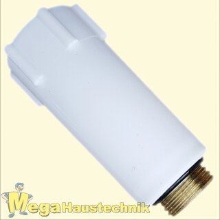 Baustopfen 1/2 Zoll weiß / Messinggewinde 5 Stück