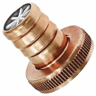 Schlauchverschraubung aus Messing mit Rändelmutter und Tülle ohne Zentrierstern IG 3/4 Zoll =24mm / Tülle 13mm