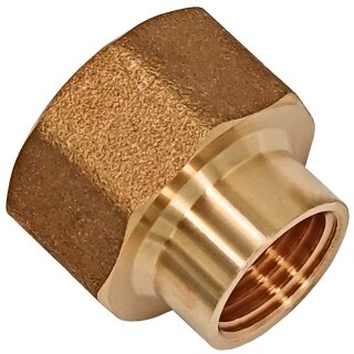Gewinde-Fitting aus Messing > Muffe reduzierend mit Innengewinde (IG-IG.r.) 1 Zoll  auf 3/4 Zoll