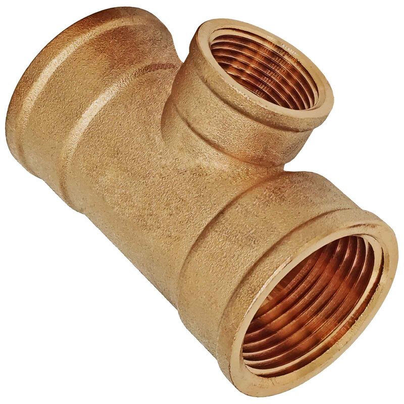 PipeSan T-Stück 1 Zoll Messing - 3er Set Mit Innengewinde Für Wasser & Gas