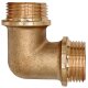 Gewinde-Fitting aus Messing > Winkel 90 Grad mit Außengewinde mit Kragen (AG-AG) 3/4 Zoll