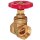 Muffenschieber aus Messing rot IG x IG 1 1/2 Zoll