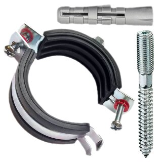 HT Abflußrohr-System  > Zweischrauben-Gelenkrohrschelle mit Schallschutzeinlage