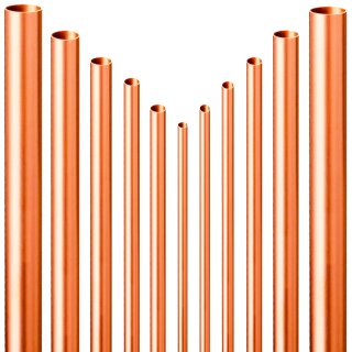 Kupferrohr Stangen Meterware 10 mm x 1,0 mm (halbhart) 0,25 Meter