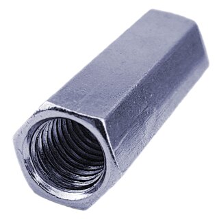 Verbindungsmuttern sechskant Stahl (verzinkt) DIN 6334 M6 x Länge 50mm 50 Stück (im Set mit Rabatt)