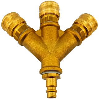3-fach Kupplung mit Stecker 1/2 Zoll