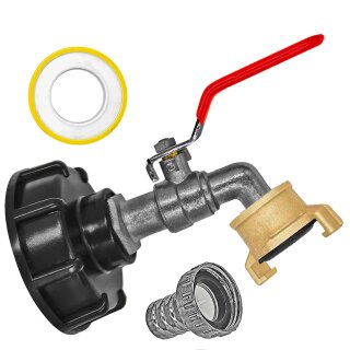 IBC Tank Anschluß S60x6 Adapter Auslaufhahn Schnellkupplung für GEKA