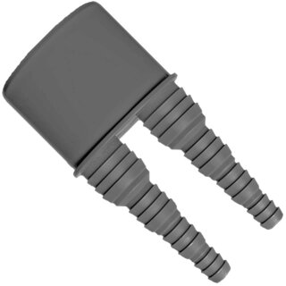 HT Abflußrohr-System > Universal Doppel-Schlauchanschlußstück mit Steck-Ende für DN50 Rohrmuffe, mit Schlauchtüllen Außendurchmesser 10 12 17 20 mm Adapter Übergang Anschluss Abwasser Rohr Abfluss Ablauf