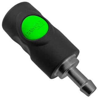 Sicherheitskupplung mit Druckknopfbetätigung, einseitig absperrend Schlauchtülle LW 6 mm