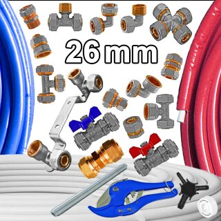 Schraub-Fittings für Mehrschichtverbundrohr Ø 26,0 x 3,0mm