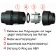 PP Klemmverbinder-Fitting für PE-Rohr > Winkel 90 Grad (i-i) 32mm x 32mm
