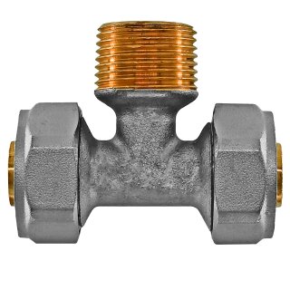 Schraub-Fitting für Mehrschichtverbundrohr > T-Stück mit Außengewinde (i-AG-i) 32 x 3,0mm 1 Zoll 32 x 3,0mm