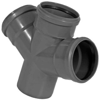 50mm HT-Fittings für Abflußrohrsystem aus PP Doppelabzweig Winkel 67 Grad