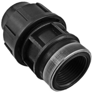 32mm PP Klemmverbinder-Fittings für PE-Rohr Kupplung mit Innengewinde 1 1/4 Zoll