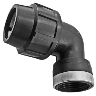 32mm PP Klemmverbinder-Fittings für PE-Rohr Winkel 90 Grad mit IG 1/2 Zoll