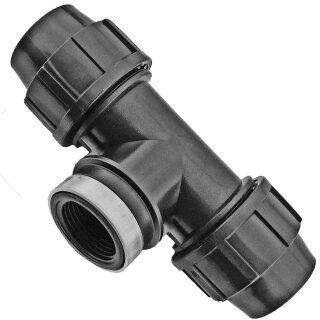 32mm PP Klemmverbinder-Fittings für PE-Rohr T-Stück mit IG 1/2 Zoll