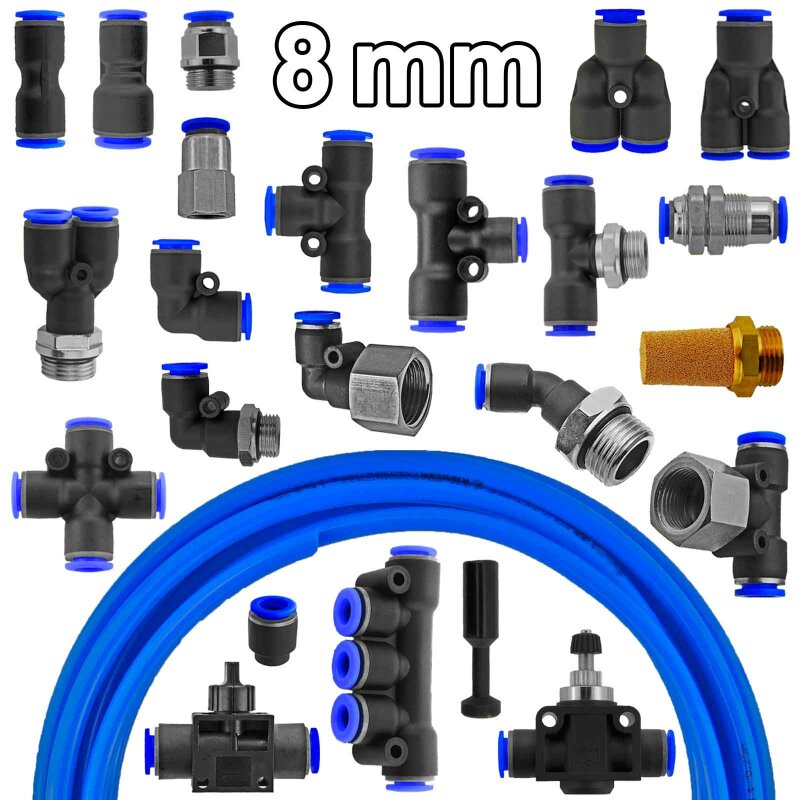 10mm Schlauchanschluss L-Stück PU/PE Verbinder Druckluftkupplung Winkelstecker 
