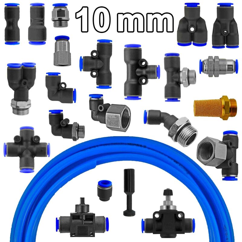 Pneumatik Verbinder Stecker Luftregulierer für 10 mm Schlauch gerade ETHVFF10 