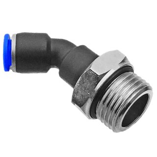 Alle 10mm Pneumatik Steckverbinder Winkel 45 Grad mit AG 1/4 Zoll