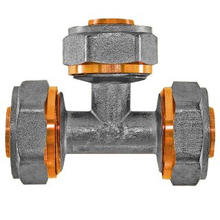 Schraubfittings für 26 x 3,0 mm Rohr Schraub-T-Stück 26x3,0mm - 26x3,0mm - 16x2,0mm