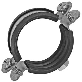 Rohrschelle aus Edelstahl mit Schallschutzeinlage mit Mengenrabatt 121-127mm Durchmesser 100 Stück (im Pack mit Rabatt)