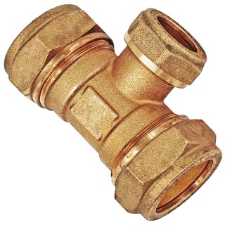 Schraub-Fitting für Kupferrohr > T-Stück (i-i-i) 22mm x 15mm x 22mm