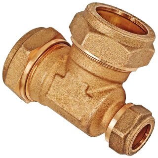 Schraub-Fitting für Kupferrohr > T-Stück (i-i-i) 28mm x 28mm x 22mm