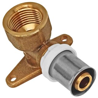 Press-Fitting für Mehrschichtverbundrohr Wandwinkel (i-IG) Ø 16,0 x 2,0mm auf 1/2 Zoll 35mm