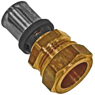 Press-Fitting für Mehrschichtverbundrohr MegaHaustechnik > Übergang auf Kupferrohr-Schraubsystem (i-i) Ø 20,0 x 2,0mm auf Ø 22mm